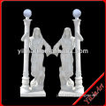 Garden Light Statues With White Life Size Gentleman Marble Statues YL-R405